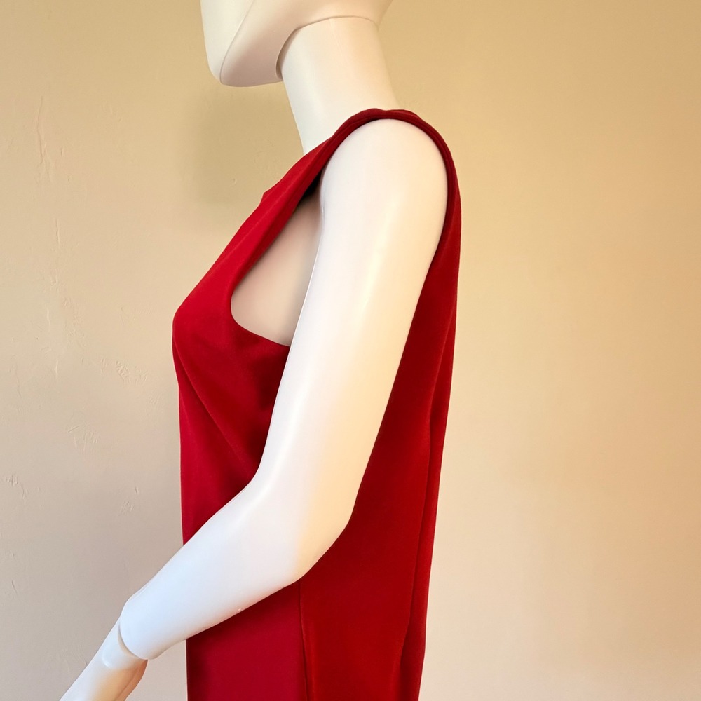 J.McLaughlin Devonshire Dress Holiday Red‎ Sleeveless Sheath Midi Womens Size M - Picture 5 of 10